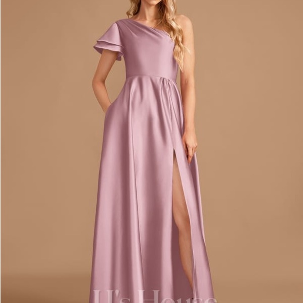 JJs House One-Shoulder Mauve Maxi Dress